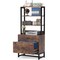2-Drawer Lockable Filing Cabinet with Open Shelves and Adjustable Storage for Office or Home